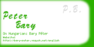peter bary business card