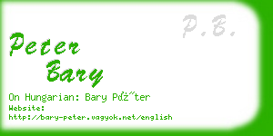 peter bary business card